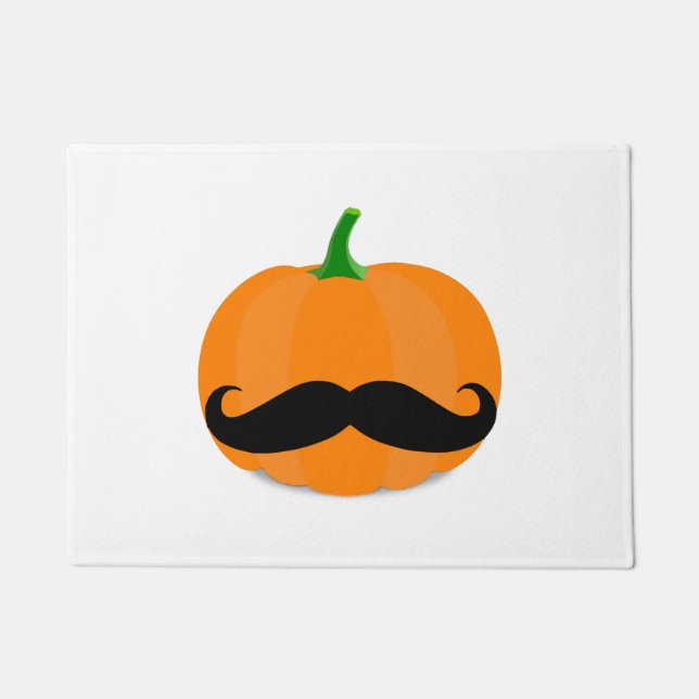 halloween pumpkin with beard doormat (Front)