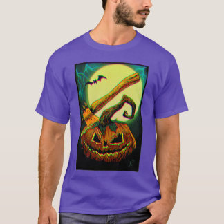 Halloween pumpkin with visual glitch effect T-Shirt