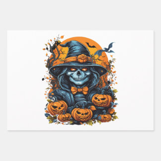 Halloween Pumpkin Wrapping Paper Sheets