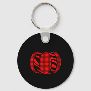 Halloween Pumpkin Zebra Plaid Buffalo For Women Th Keychain