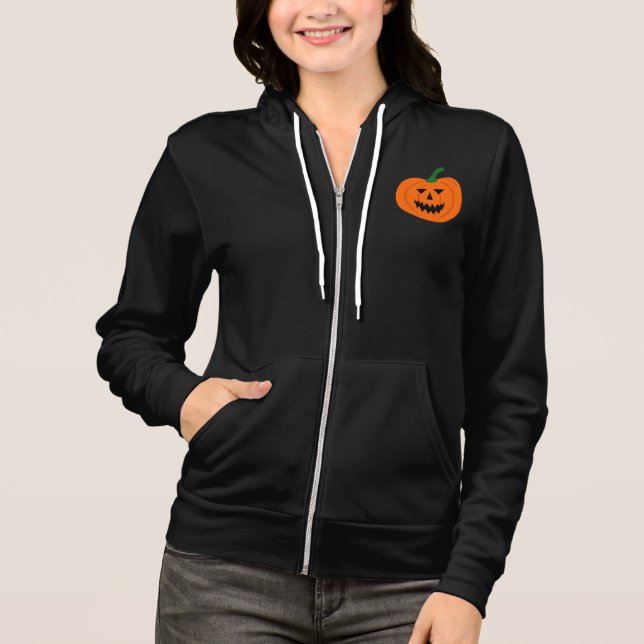 Halloween Pumpkin Zip Hoodie (Front)