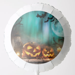 Halloween pumpkins and bats  balloon