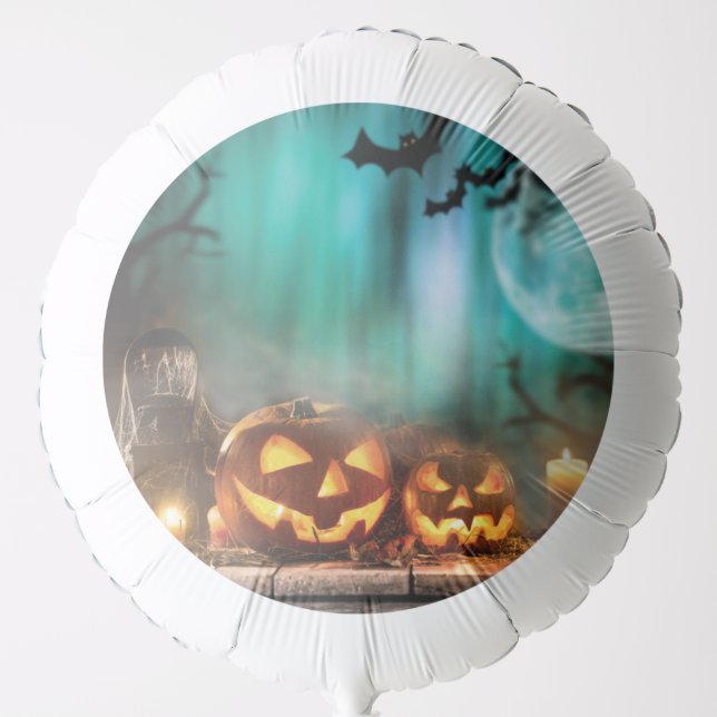 Halloween pumpkins and bats  balloon (Front)