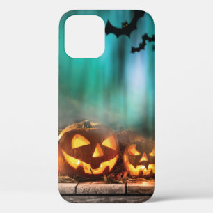 Halloween pumpkins and bats iPhone 12 pro case
