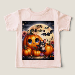 Halloween Pumpkins And Bats Toddler T-shirt