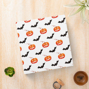 Halloween Pumpkins and Bats, Trick or Treat, Boo 3 Ring Binder