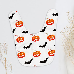 Halloween Pumpkins and Bats, Trick or Treat, Boo Baby Bib