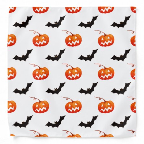 Halloween Pumpkins and Bats Trick or Treat Boo Bandana