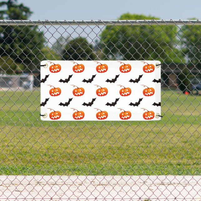 Halloween Pumpkins and Bats, Trick or Treat, Boo Banner (Insitu)