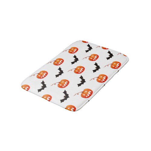 Halloween Pumpkins and Bats Trick or Treat Boo Bath Mat