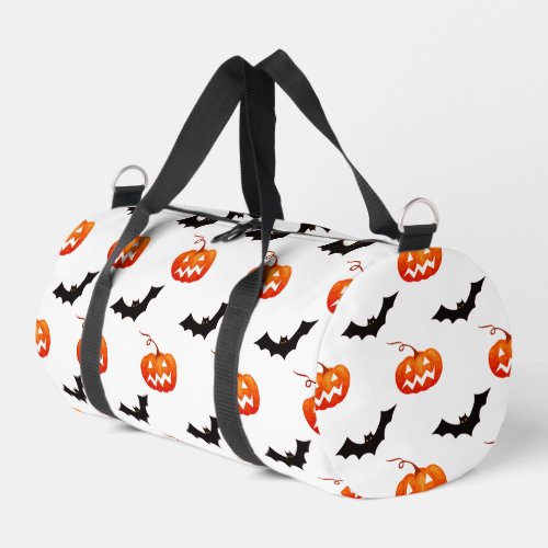 Halloween Pumpkins and Bats Trick or Treat Boo Duffle Bag