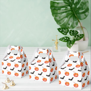 Halloween Pumpkins and Bats, Trick or Treat, Boo Favor Boxes