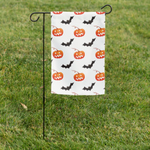 Halloween Pumpkins and Bats, Trick or Treat, Boo Garden Flag