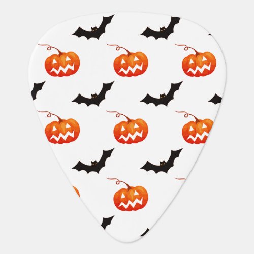 Halloween Pumpkins and Bats Trick or Treat Boo Guitar Pick