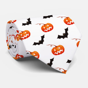 Halloween Pumpkins and Bats, Trick or Treat, Boo Neck Tie