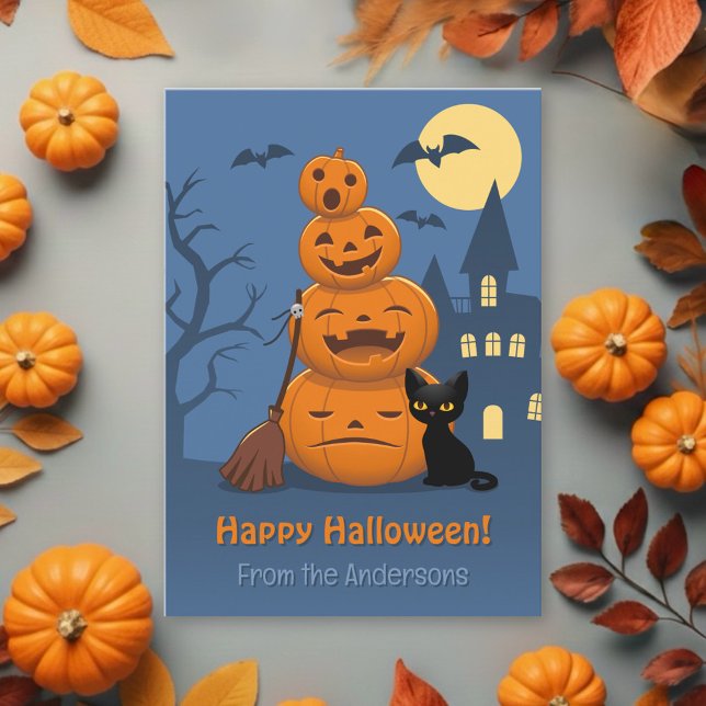 Halloween Pumpkins and Black Cat from Family Holiday Card (Creator Uploaded)