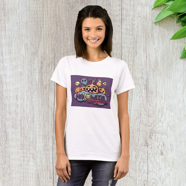 Halloween Pumpkins and Ghosts Trick or Treat T-Shirt (Creator Uploaded)