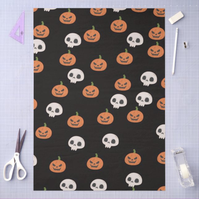 Halloween Pumpkins and Skulls Pattern Tissue Paper (Craft)