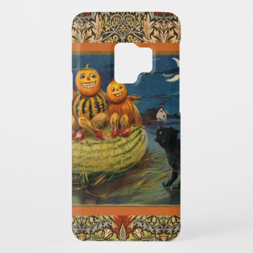 Halloween Pumpkins and Vintage Black Cat Case_Mate Samsung Galaxy S9 Case
