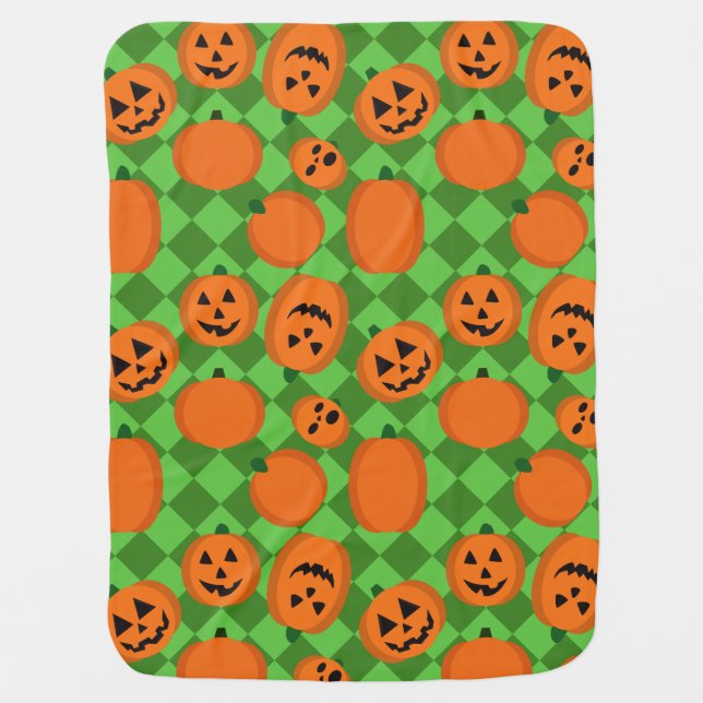 Halloween Pumpkins Baby Blanket (Front)