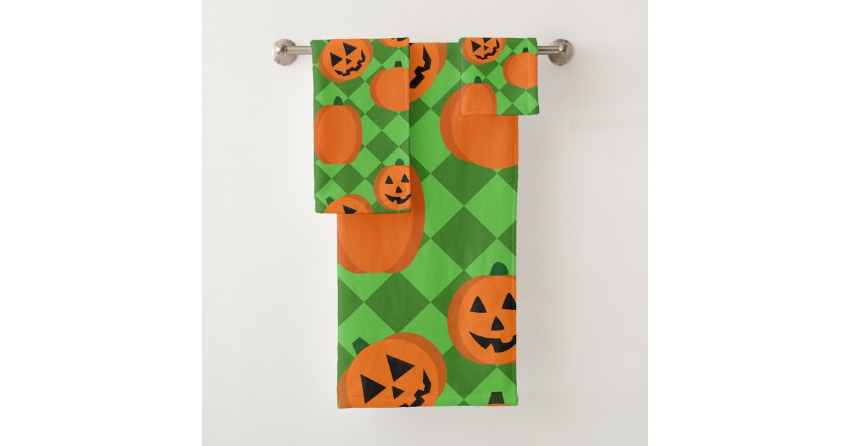 Halloween Pumpkins Bath Towel Set | Zazzle