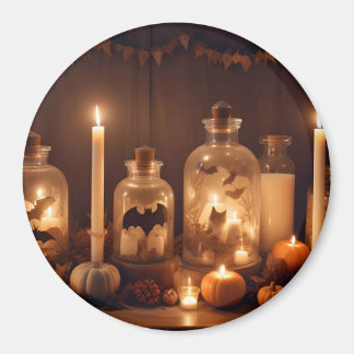 Halloween Pumpkins Bats Cute Spooky Festive Magic Magnet