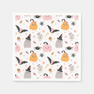 Halloween Pumpkins Bats, Spiders, Ghost and Candy Napkins