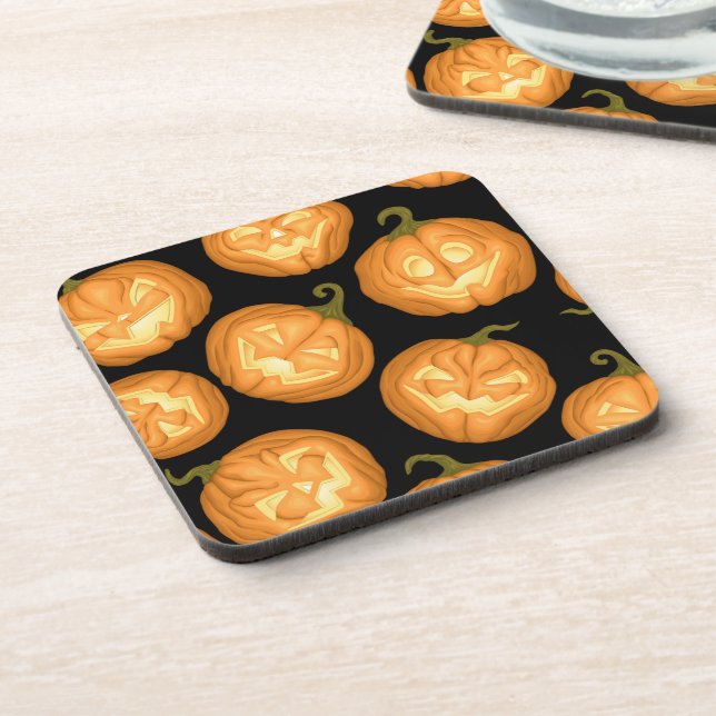 Halloween pumpkins beverage coaster (Left Side)