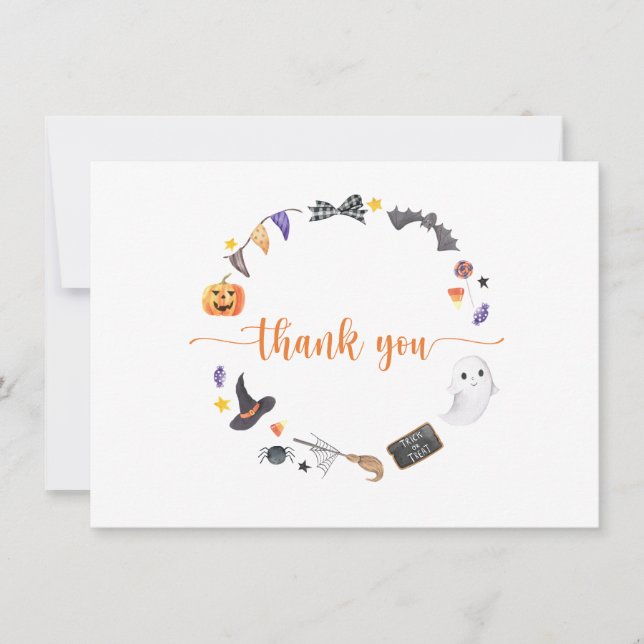 Halloween Pumpkins Boo Thank You Card (Front)