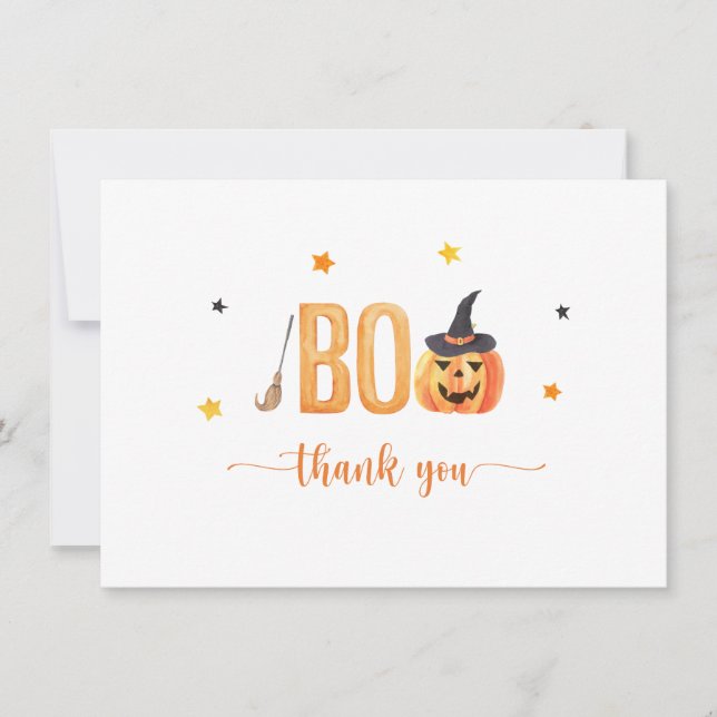 Halloween Pumpkins Boo Thank You Card (Front)