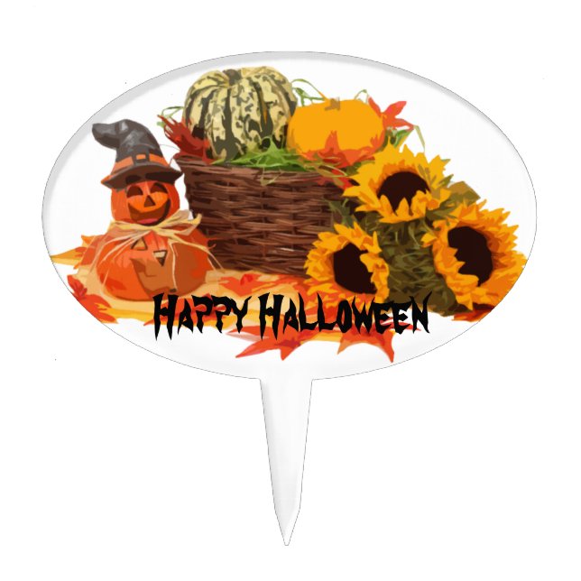 Halloween & pumpkins cake topper (Front)