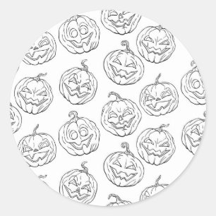 Halloween pumpkins classic round sticker