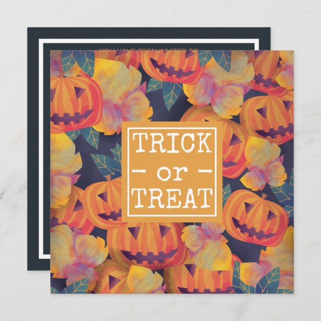 Halloween Pumpkins Costume Party | Invitation (Front/Back)