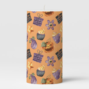 HALLOWEEN PUMPKINS CUPCAKES GIFTS HOT CHOCOLATE PILLAR CANDLE