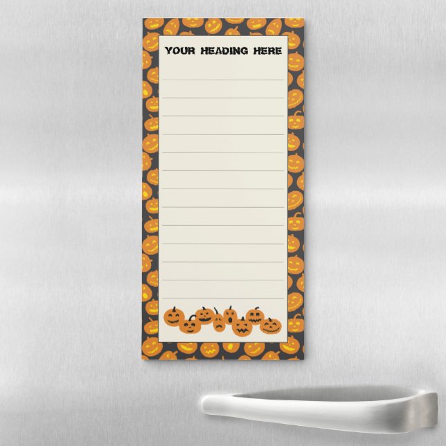 Halloween pumpkins custom magnetic notepad (In Situ)