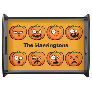 Halloween Pumpkins custom name serving trays