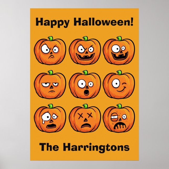 Halloween Pumpkins custom text poster (Front)
