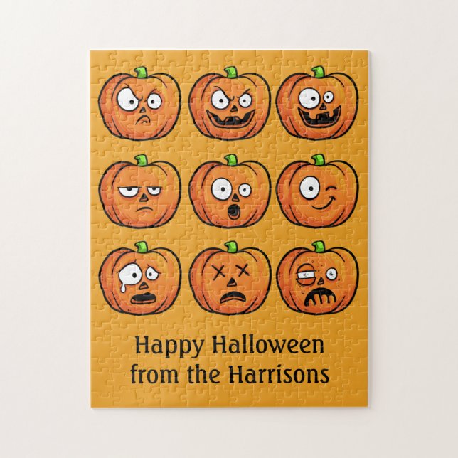 Halloween Pumpkins custom text puzzle (Vertical)