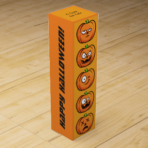 Halloween Pumpkins custom text wine gift box