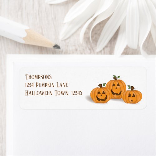 Halloween Pumpkins Cute Jack Olanterns  Label