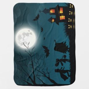 Halloween Pumpkins: Dark Castle Blue Moon Baby Blanket