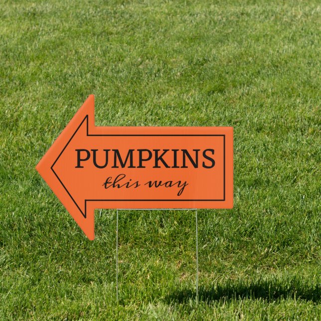 Halloween Pumpkins Direction Arrow Sign (Insitu)