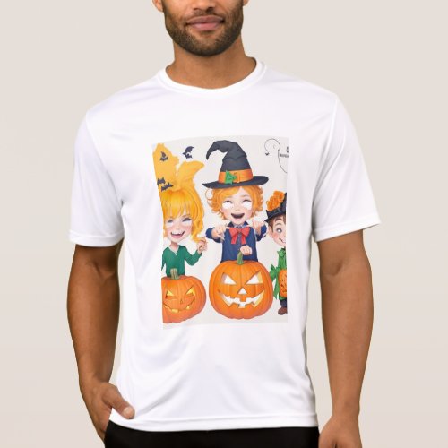 Halloween Pumpkins Face Kids Eyebrows T_Shirt