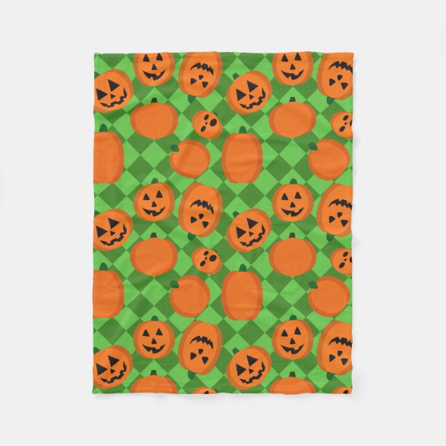 Halloween Pumpkins Fleece Blanket (Front)