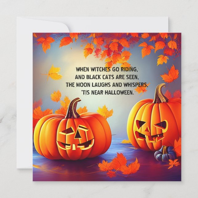 Halloween Pumpkins Jack o Lantern Autumn Orange Ca Card (Front)