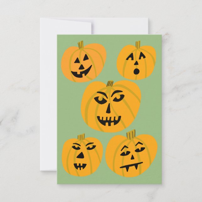 Halloween Pumpkins Jack-O-Lantern Card (Front)