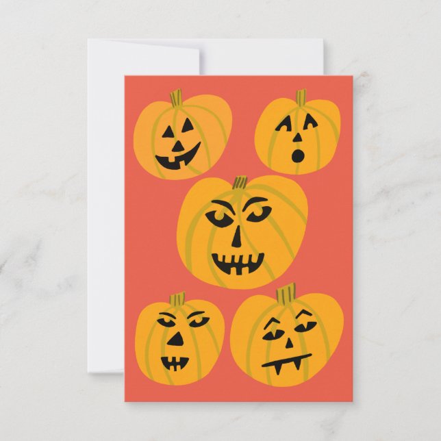 Halloween Pumpkins Jack-O-Lantern Card (Front)