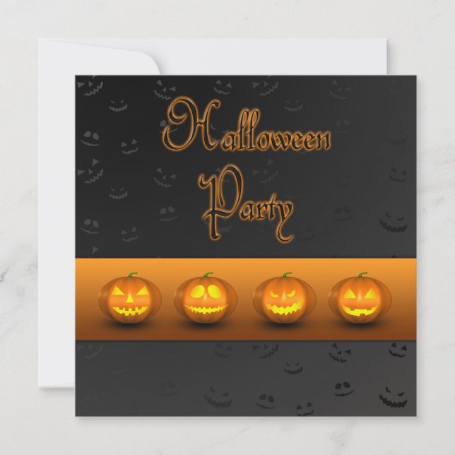 Halloween Pumpkins Jack-o-Lantern Invitation (Front)