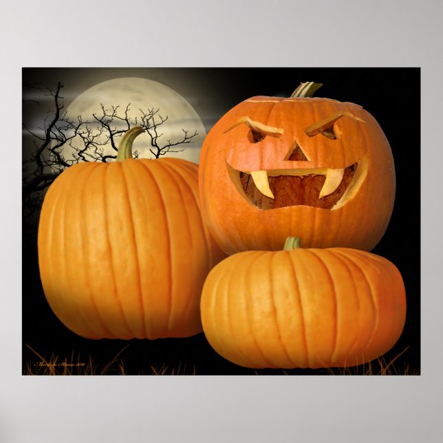 Halloween Pumpkins & Jack-o-Lantern Poster (Front)