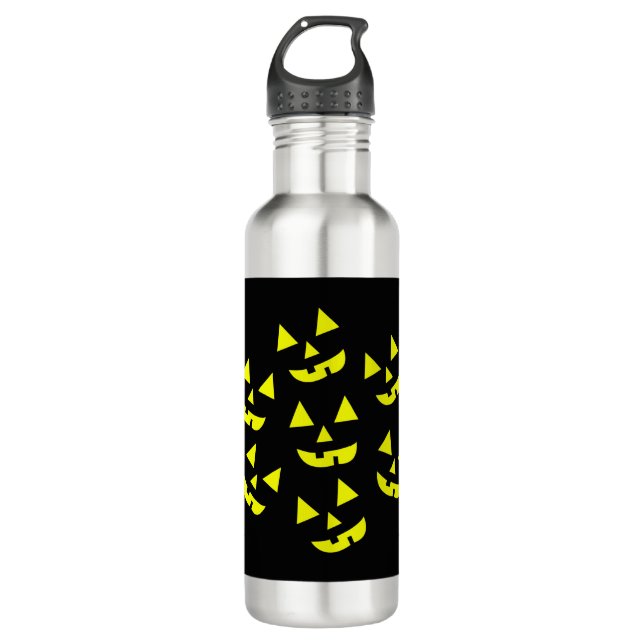Halloween Pumpkins Jack O' Lantern Stainless Steel Water Bottle (Front)